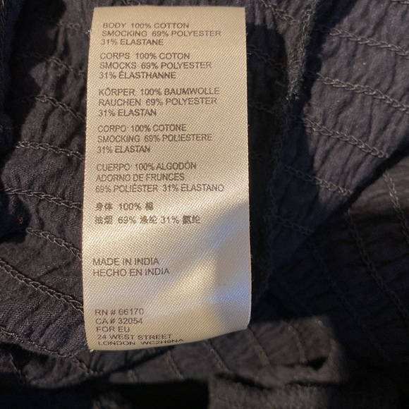 Anthropologie Smocked Bow Tie Cold Shoulder top in Black size XL NWT - Picture 8 of 10